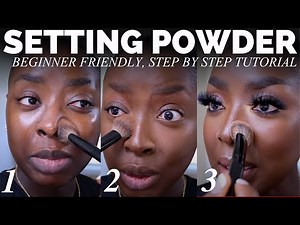 3 Ways to Use Setting Powders for Beginners | step by step Tutorial for Dark Skin @MENA_ADUBEA