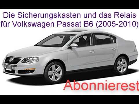 Die Sicherungskasten und das Relais für Volkswagen Passat B6 (2005-2010)