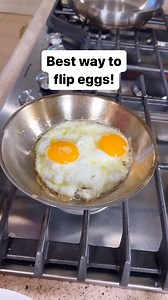 This is the easiest way to flip eggs 🍳. Hands down. Less yolk breaks! #eggs #breakfast #cooking | Natalie and Connie