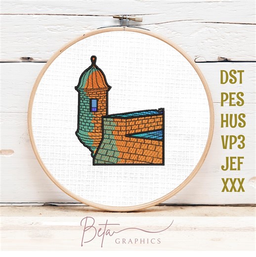 El Morro Puerto Rico Machine Embroidery Design Files, Dst, Pes, Jef, Hus, Vp3, Xxx - Etsy
