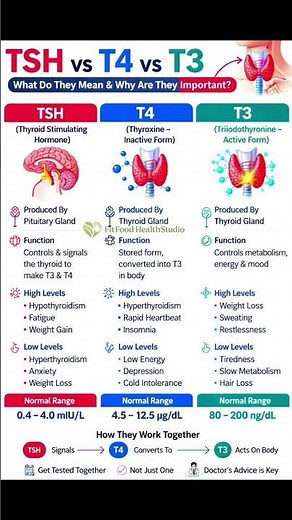 Thyroid Hormones(TSH ,T3 ,T4 ) Explained 🦋|Thyroid Test Results Made Simple(Normal Ranges& Symptoms)