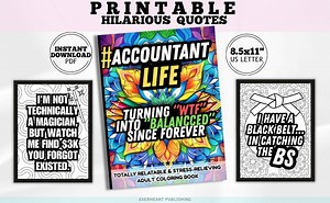 Accountant Life Hilarious Relatable Coloring Book Snarky Stress Relief for Accountants Bookkeepers Finance Pros | Perfect Appreciation Gift - Etsy UK