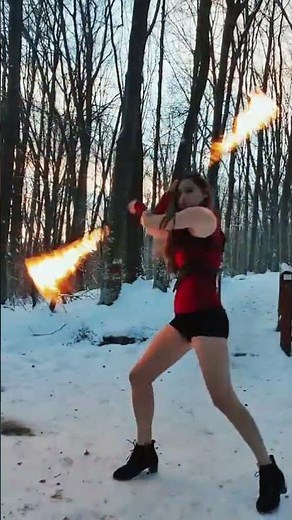 🔥 Fire Poi Snake Spinning - #fire #girl #beautiful #viral #video