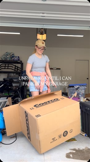 Rachael| Motivation | Resets | Mom Life on Instagram: "For those of you who can park in your garage, what’s your secret? I’m convinced my car will be forever doomed to live in my driveway. #unpackwithme #unpackingboxes #moving #movingvlog #movinghouse #lifestyle #organizedhome #newhouse"