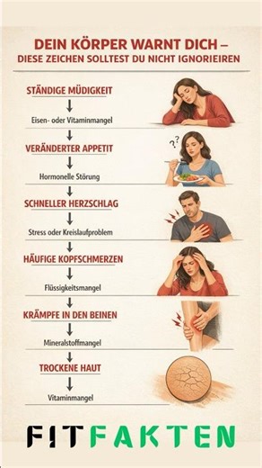 Diese Körpersignale zeigen, dass deinem Körper etwas fehlt ⚠️ #FitFakten