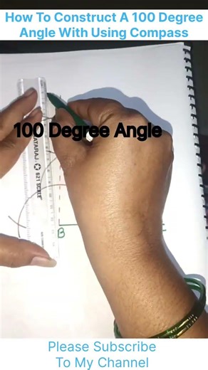 How to construct 100 degree angle using compass 100° angle #youtube #trending #ytshorts #viral#maths
