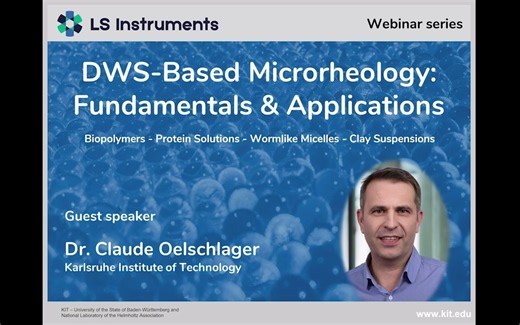 扩散波谱微流变技术的基础理论和应用 DWS Based Microrheology - Fundamentals and Applications