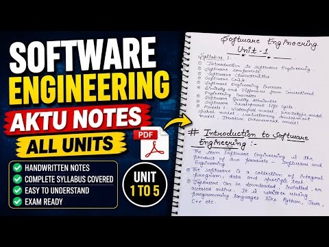 Software Engineering AKTU Notes All Units | SE Complete Notes PDF | Unit 1–5 Explained (B.Tech CSE)