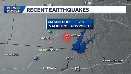 2.8-magnitude earthquake hits near Granite Bay, USGS says