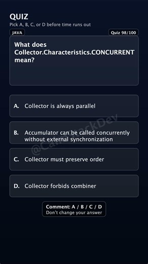 Quiz-198 | Collector.CONCURRENT means what? | #shorts #java #quiz