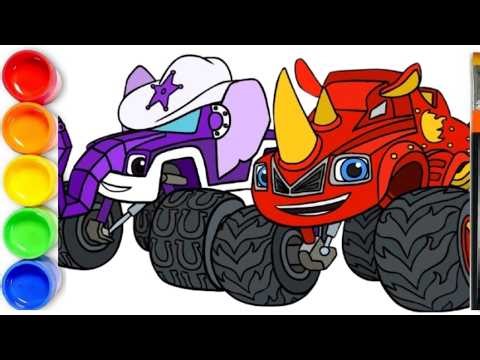 How to draw Blaze and the Monster Machines Characters | Coloring Blaze and the Monster Machine