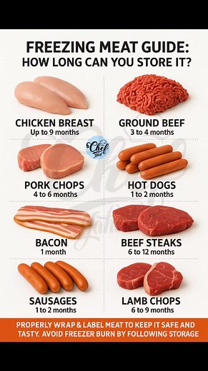 125K views · 470 reactions | Freezing Meat Guide How Long Can You Store It. | Chef Jahed | Facebook