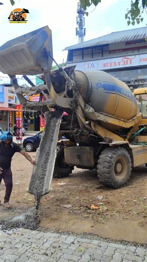 Road Edge Concrete Pouring Using Ajax Mixer.|BackhoeMaster|