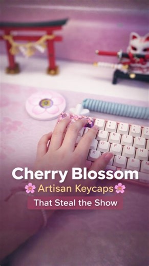 Cherry blossom artisan keycaps that steal the show