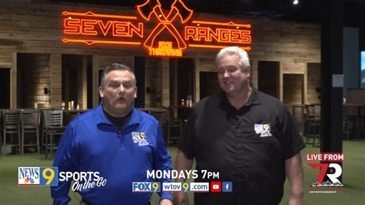 "NEWS9 Sports on the Go" returns tonight from 7 to 8. The live broadcast will take place at Seven Ranges Entertainment in Steubenville and will be available on FOX9, the WTOV9 YouTube channel, Facebook page, and website. Hosts Don Sloan and Bill Phillips will discuss sports, engage in sports challenges, and feature special guests from the world of sports. Fans are encouraged to attend the event in their best team gear for what promises to be a night of excitement and "Monday Night Mayhem." | WTO