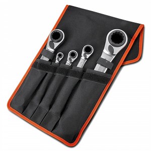 Bahco S4RM/5T 5pce Metric 4-In-1 Reversible Ratcheting Ring End Spanner Set