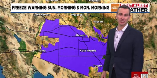 Freeze warning extended for parts of Arizona