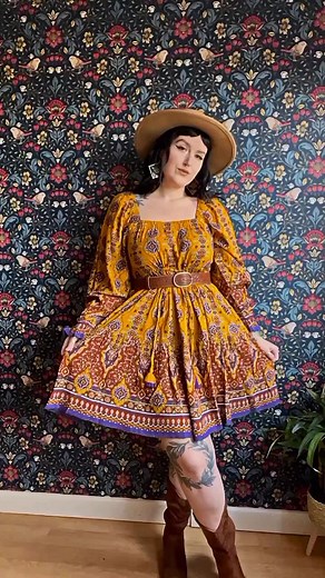 @lozzii wears our Chloe's Favourite Dress and our Austen Whipstitched Boots for this boho meets rodeo look!⁠ 💛⁠ ⁠ Shop the look here ➡ https://bit.ly/3LYgeqB | Joe Browns