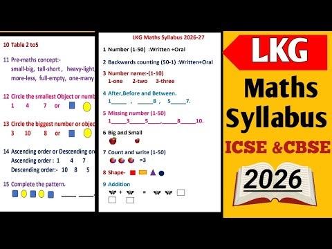 LKG Maths Syllabus2026-27|LKG Syllabus|Junior kg Maths Syllabus #lkgsyllabus 