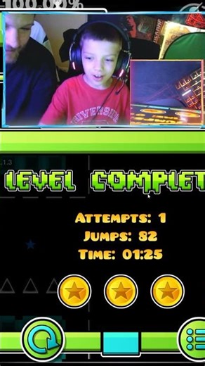 1 Attempt Electrodynamix 3 COINS #gd #geometrydash #robtoplevels