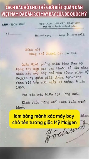 Cách Bác Hồ "flex" về chiến công của quân dân Việt Nam bắn rơi máy bay của đế quốc Mỹ #hochiminh