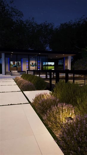 Backyard Oasis Design Studio • Carly McCoy | We love a game room pool house in #nightmode 😎 #backyardoasis #backyarddesign #pooldesign #luxurydesign #gameroom #poker #golfsimulator... | Instagram