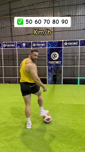 Muscle Meets Ball: Unpredictable Speed Challenge with Surprising Outcome😳🔥#firsttouch #footbot #bodybuilding