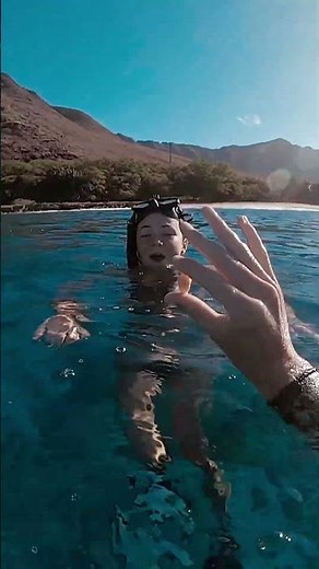 the girls swam through a bubble ring together
