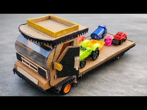 Remote control RC car transport truck model|How to make remote control RC transport truck 🚒