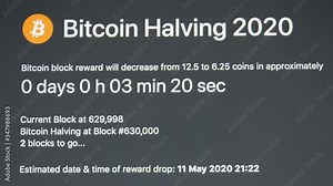 Bitcoin Halving Countdown, From 5 minutes to Last Seconds, Timelapse