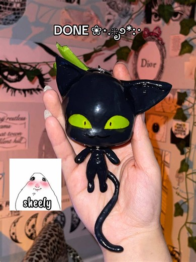 DIY AIR DRY CLAY PLAGG KWAMI #airdryclay #clayart #plaggkwami #claykeychains #miraculous - Sheely 💋