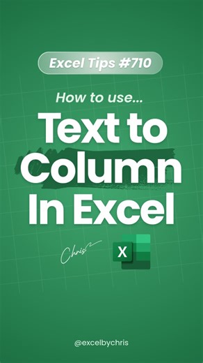 Don't tell this Excel Hack to your boss!! 🤯 👉🏼 Comment "Excel" to get my Free Excel Shortcuts Guide. In this tutorial, you'll learn how to split CSV data in Excel using Text to Column! #excel #spreadsheets #exceltips #accounting #corporate #workhacks #exceltricks | Excelbychris