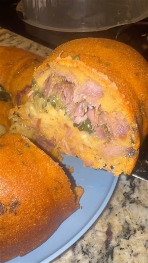 Stuffed Sweet potato cornbread Bundt cake #cooking #food #recipes