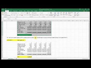 BUSINESS DATA ANALYSIS -AUGUST 2023 Q22(NPV & SENSITIVITY ANALYSIS)
