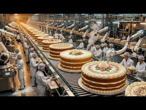 Inside a Cake Mega Factory: The World's Most High - Tech Popular Cake (Full Process)