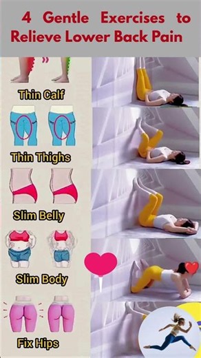 4 Gentle Exercises to Relieve Lower Back Pain & Strengthen Your Core #LowerBackPain #CoreStrength