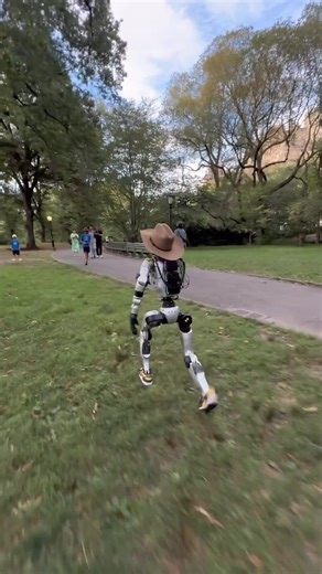 Rizzbot on Instagram: "Robot wipes our running in the park #robot"