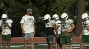 Andrew Luck coaching at Palo Alto High School