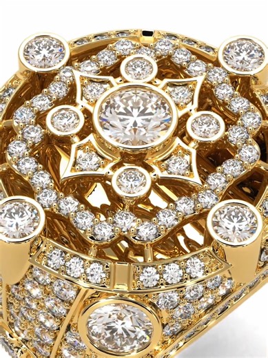 Diamond Navigator's Cross Compass Men's Ring - Jaden #ring #gold #men #gift #handmade