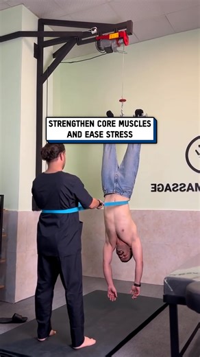 Nothing is more relaxing than hanging upside down 🙃🤣 #yoga #exercise #therapy | UNILAD Tech