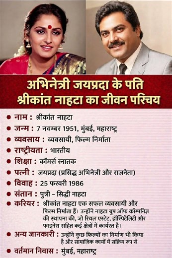 अभिनेत्री जयाप्रदा के पति श्रीकांत नाहटा का जीवन परिचय ‼️ biography of Shrikant#ytshorts #gk#ias