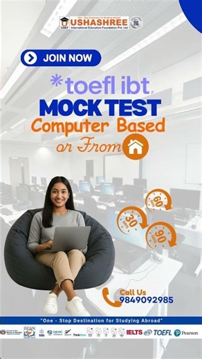 USHASHREEE | Mock Test: TOEFL ibt #uief #ushashree #ielts #toefl #pte #education #studyabroad