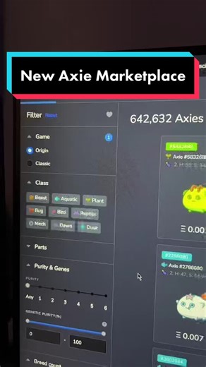 Reply to @xxkaiden1 Axie Marketplace update #axieorigin #axieclassic #axie #axieinfinity #marketplace #fyp #slp