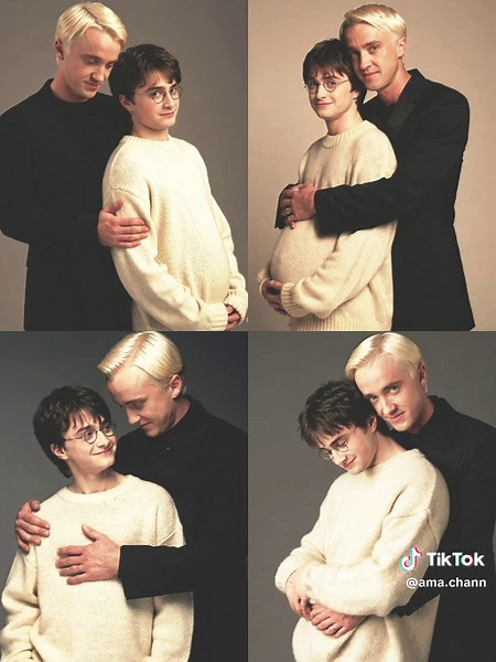 Draco: “Look at you, so beautiful carrying our little one.” Harry: “I just look big and clumsy.” Draco: “No, you look perfect. Both of you are mine.” Harry: “…and you’re ours.” #dracomalfoy #harrypotter #drarry #dmhp #mpreg