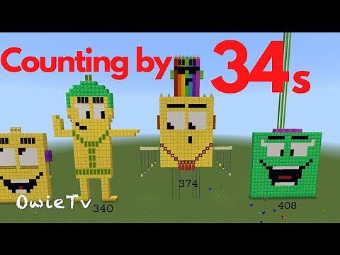 COUNTING BY 34s Numberblocks Minecraft | Learn To Count| Skip Counting by 34s | Math Songs For Kids