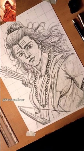 Lord Shree Ram Drawing 🔥#shorts #art #drawing #shreeram