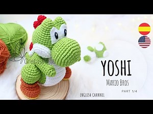 Yoshi Mario Bros Amigurumi Part 1/4 - Tutorial Sub 🇺🇸🇪🇸/ GretaWings