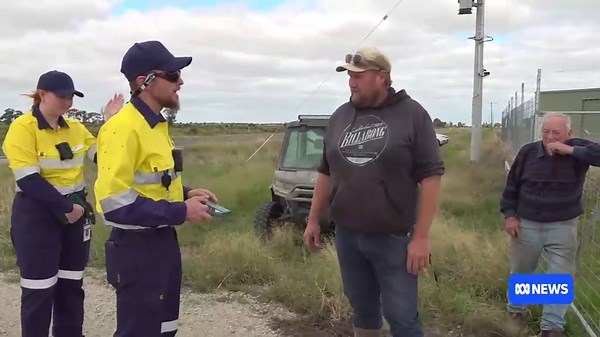 Victorian farmer left feeling 'disrespected' by VicGrid officers for denying access to land