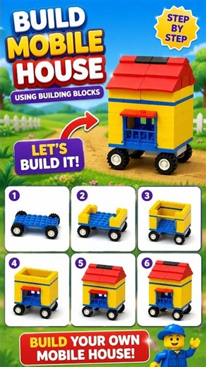 ASMR Lego Mobile House Step by Step Build🏠 | DIY Building Blocks #asmr #asmrvideo #diy #lego #house