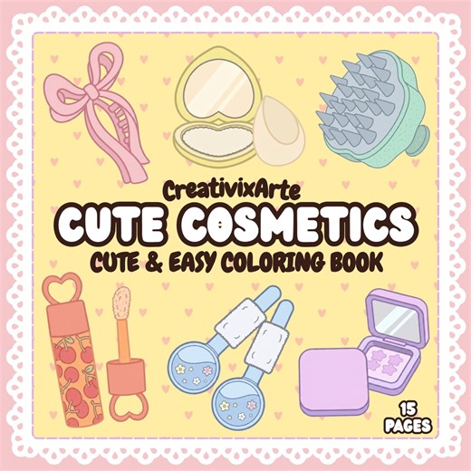 Cosmetics Coloring Book: Relaxing Makeup Designs, 15 Pages (digital Download) - Etsy